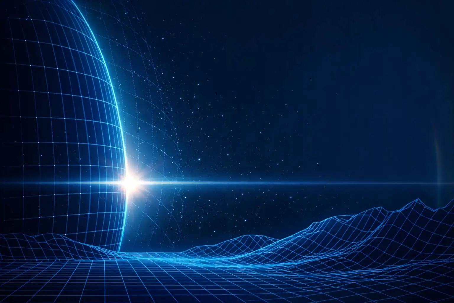 Digital wireframe representation of Earth